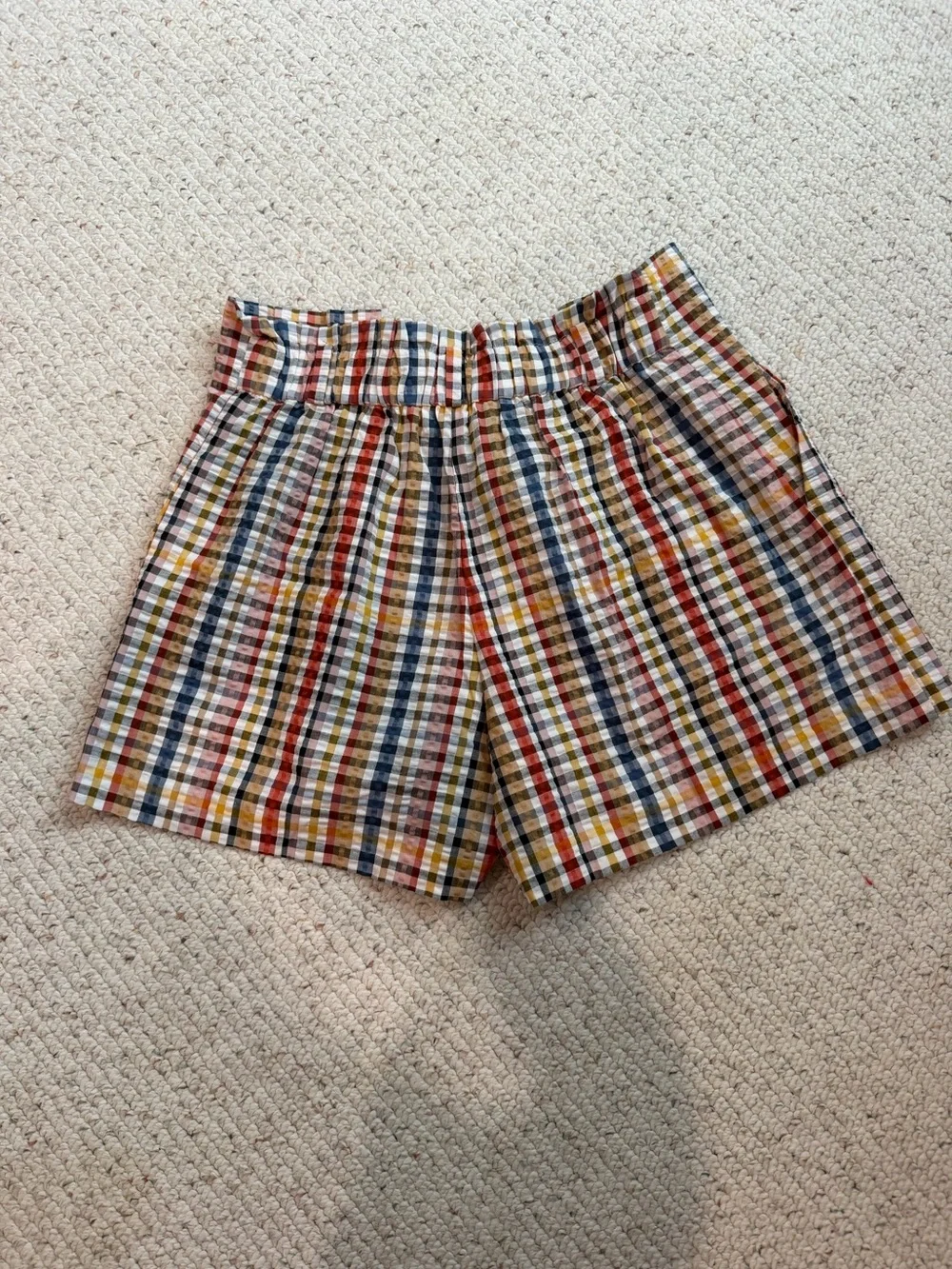 LOFT NWT Paperbag Pull-On Gingham Shorts- Size M